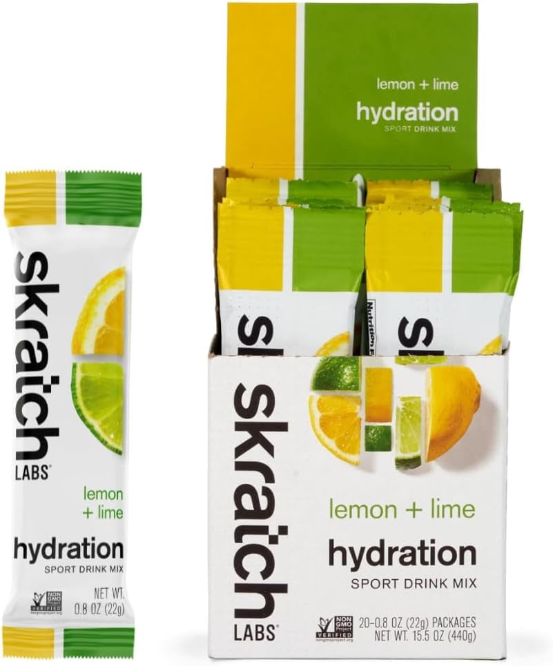 Hydration Packets - Hydration Drink Mix, Lemon Lime (20Ct) - Electrolyte Powder Packets Developed for Athletes and Sports Performance - Gluten Free, Vegan, Kosher