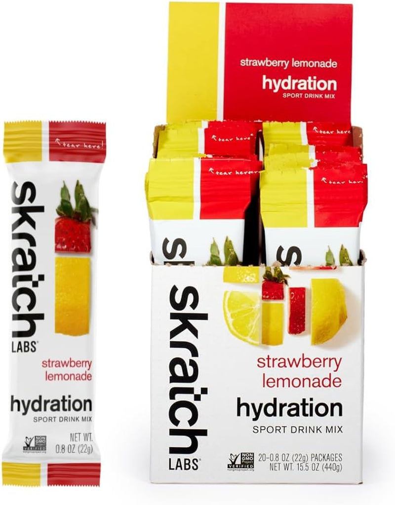 Hydration Packets Hydration Drink Mix, Strawberry Lemonade (20Ct) - Electrolyte Powder Developed for Athletes and Sports Performance, Gluten Free, Vegan, Kosher