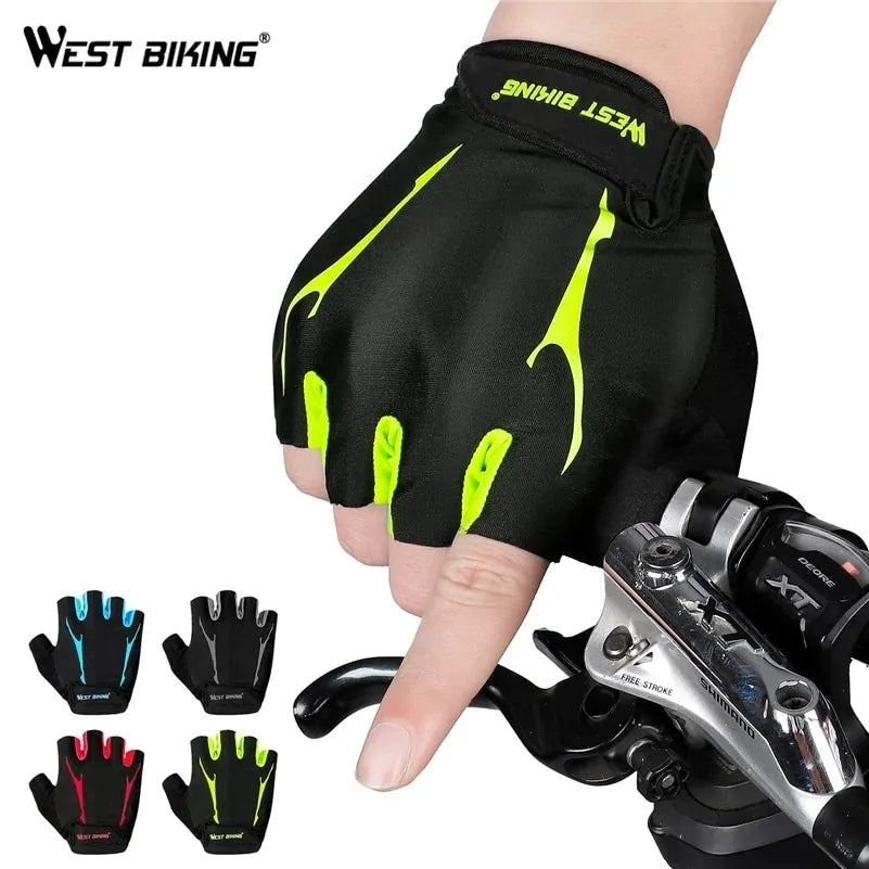 West Biking Half Finger Anti Slip Shockproof Cycling Gloves