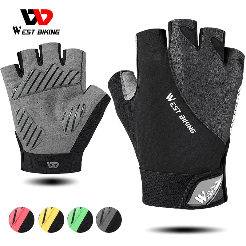 West Biking Half Finger Anti Slip Shockproof Cycling Gloves